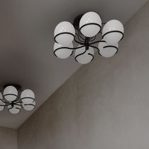 Contemporary ceiling light / round / opalescent...