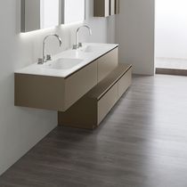 Double washbasin cabinet / wall-hung / glass...