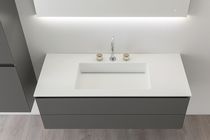 Wall-hung washbasin cabinet / glass / contemporary...
