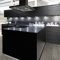 Contemporary kitchen / wood veneer / handleless...