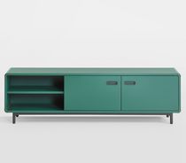 Contemporary TV cabinet / low / wooden /...