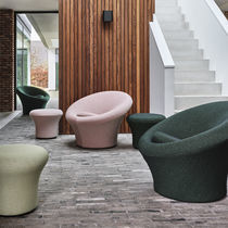 Contemporary armchair / fabric / gray /...