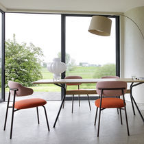 Contemporary chair / fabric / leather /...