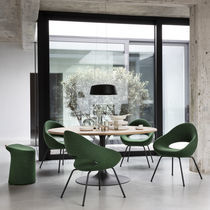Contemporary chair / fabric / leather /...