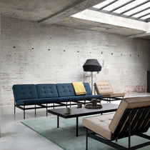 Compact sofa / contemporary / brown / blue