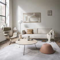 Corner sofa / contemporary / gray / brown