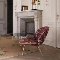 Contemporary fireside chair / fabric / metal...