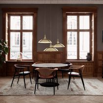 Pendant lamp / brass / frosted glass / contemporary