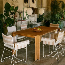 Contemporary dining chair / fabric / stainless...