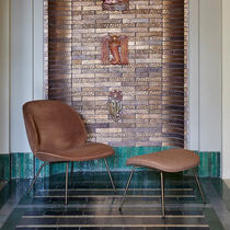 Contemporary ottoman / fabric / rectangular...