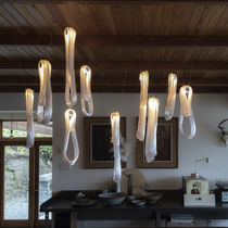 Pendant lamp / glass / contemporary / adjustable