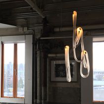Pendant lamp / glass / contemporary / adjustable
