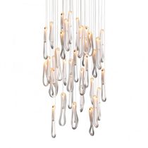 Pendant lamp / glass / contemporary / adjustable