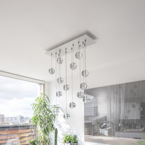 Pendant lamp / glass / contemporary / adjustable