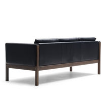 Contemporary sofa / black / leather / by...