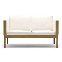 Contemporary sofa / white / leather / by...