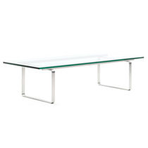 Contemporary coffee table / glass / rectangular...