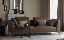Contemporary sofa / fabric / leather