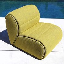 Contemporary fireside chair / fabric / with...