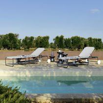 Contemporary sun lounger / fabric / aluminum...