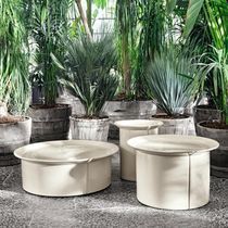 Contemporary coffee table / ceramic / stainless...