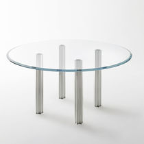 Contemporary table / crystal / round / square
