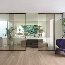 Indoor door / sliding / glass / aluminum