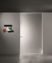 Indoor door / pivoting / glass / aluminum