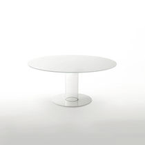 Contemporary dining table / lacquered glass...