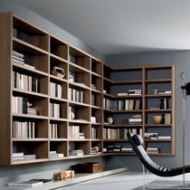 Wall-mounted bookcase / contemporary / wooden...