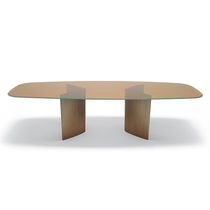 Contemporary table / matte lacquered wood...