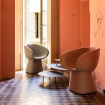 Contemporary chair / fabric / powder-coated...