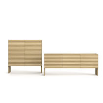 Contemporary sideboard / MDF / glass / marble