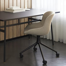 Contemporary chair / fabric / leather /...