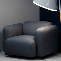 Contemporary armchair / fabric / steel /...