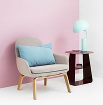 Contemporary side table / steel / square