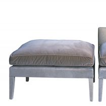 Contemporary pouf / fabric / leather / rectangular