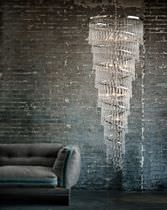 Contemporary chandelier / glass / nickel