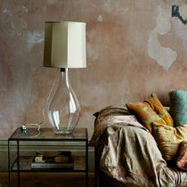 Table lamp / contemporary / nickel / blown...