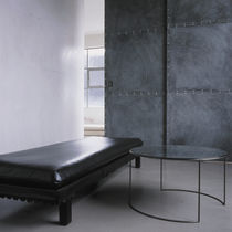 Contemporary coffee table / glass / steel...