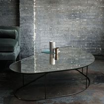 Contemporary coffee table / glass / steel...