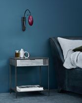 Contemporary bedside table / steel / glass...