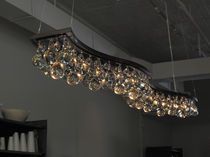 Contemporary chandelier / glass / nickel...