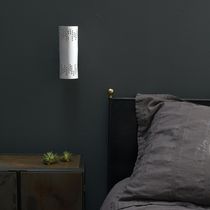 Contemporary wall light / bronze / leather...