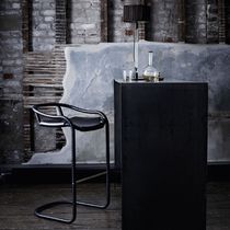 Contemporary bar stool / leather / metal...