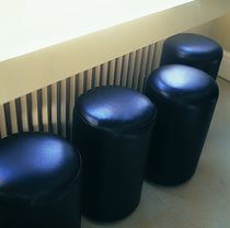 Contemporary stool / leather / fabric /...
