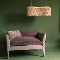 Contemporary armchair / velvet / linen /...