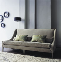 Contemporary sofa / velvet / linen / leather