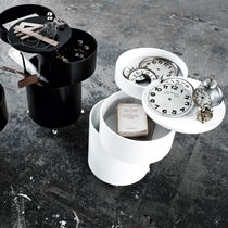Contemporary side table / wooden / metal...