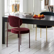 Contemporary chair / upholstered / stacking...